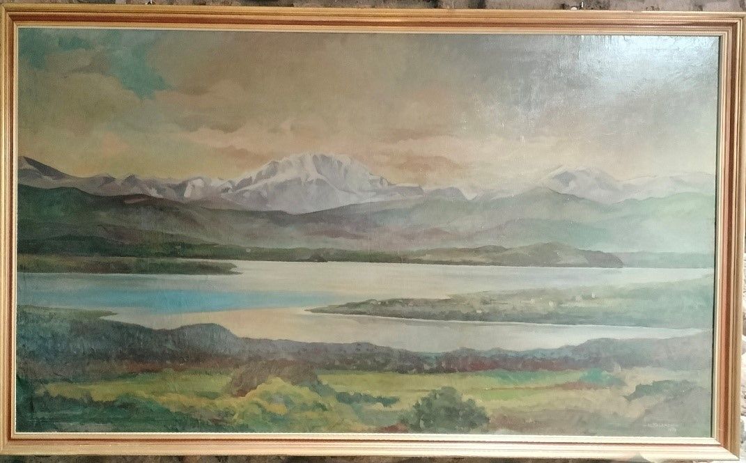 DIPINTO LAGO DI VARESE OLIO SU TELA PL TALAMONI