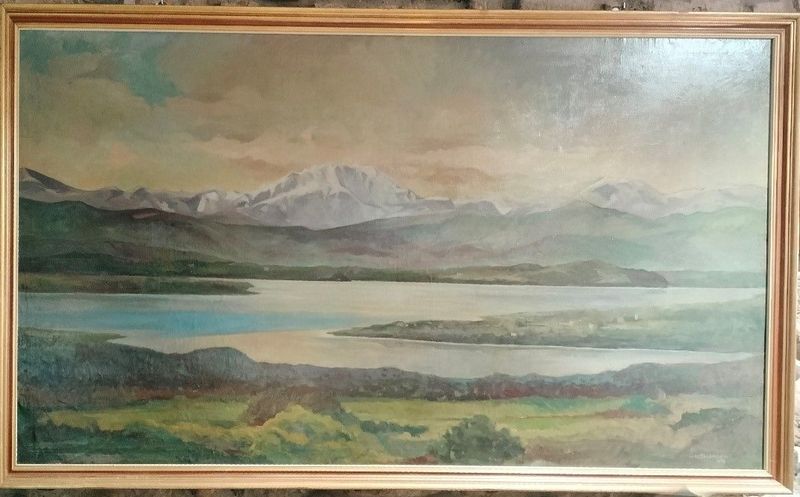 DIPINTO LAGO DI VARESE OLIO SU TELA PL TALAMONI