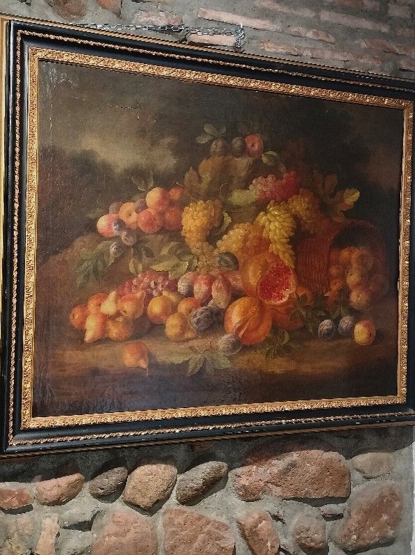 DIPINTO OLIO SU TELA NATURA MORTA PITTORE NAPOLETANO