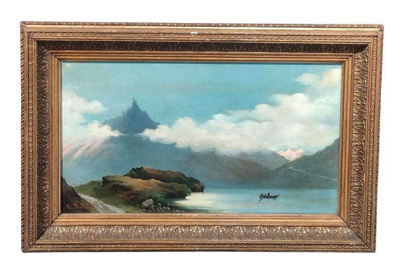 DIPINTO OLIO SU TELA VEDUTA MONCENISIO