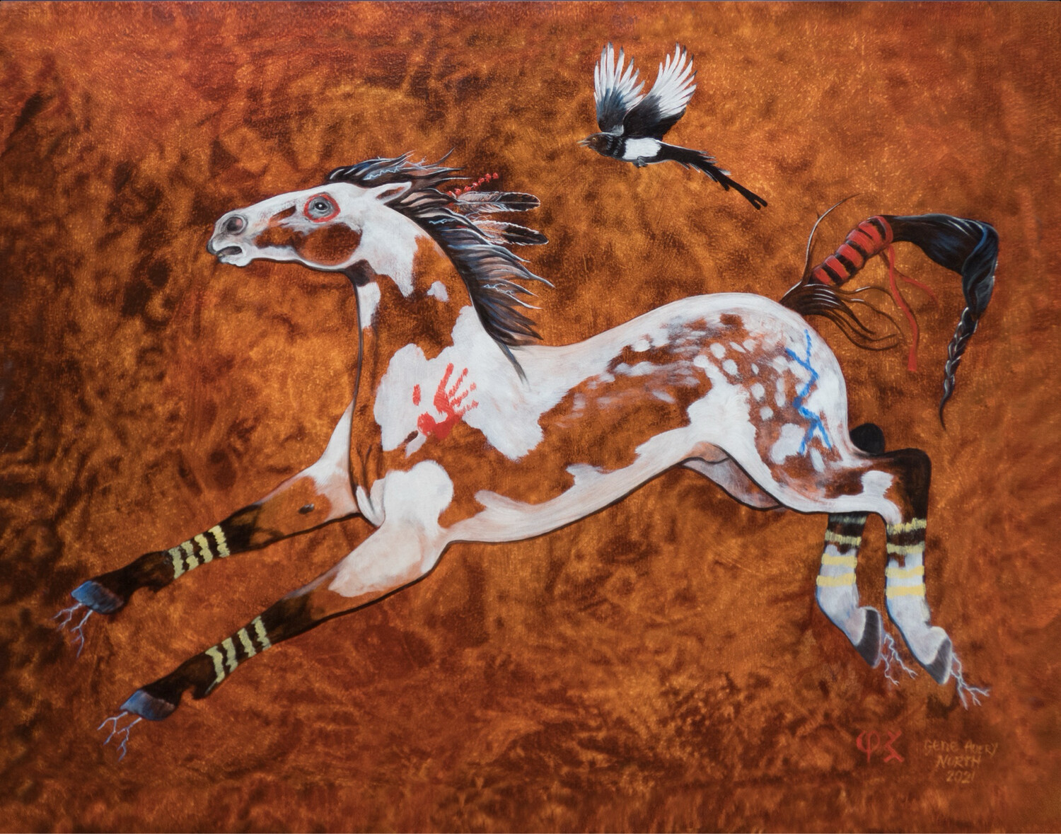 Horse and Magpie print 11 x 14
