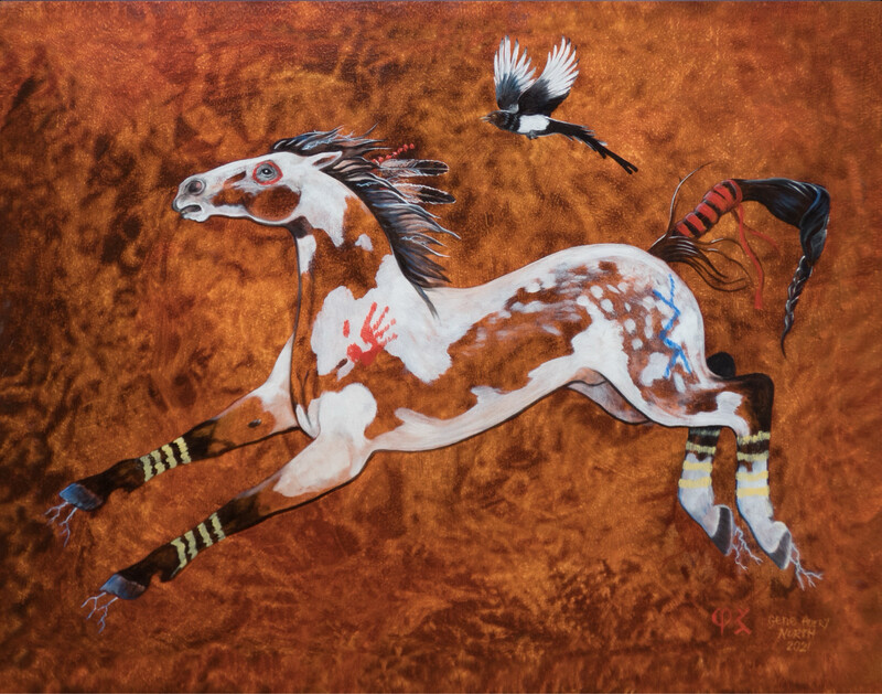 Horse and Magpie print 11 x 14