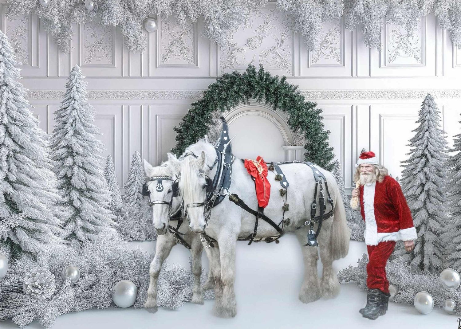Piper and Foxy with Santa