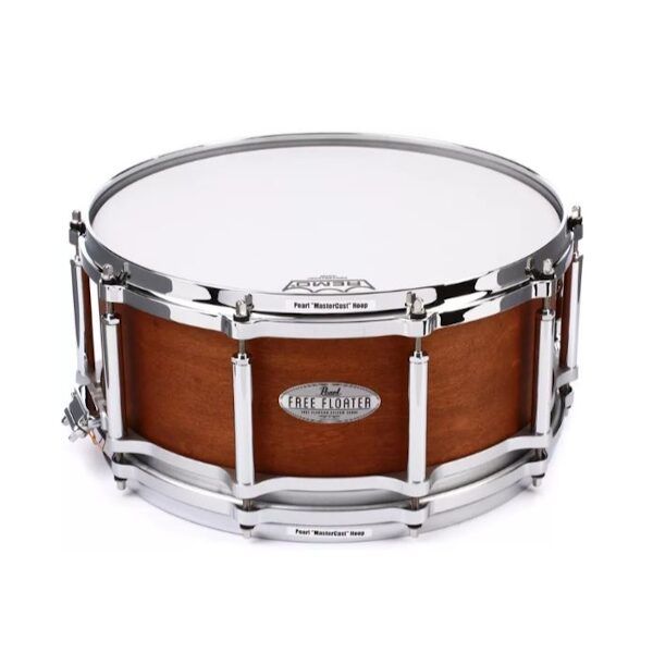 Pearl Free Floater Mahogany/Maple Snare Drum - 14" x 6.5"- Satin Mahogany on Maple