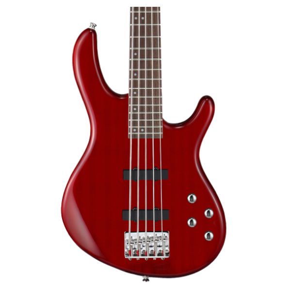 Cort ACTION BASS V PLUS 5-String Bass Guitar - Transparent Red
