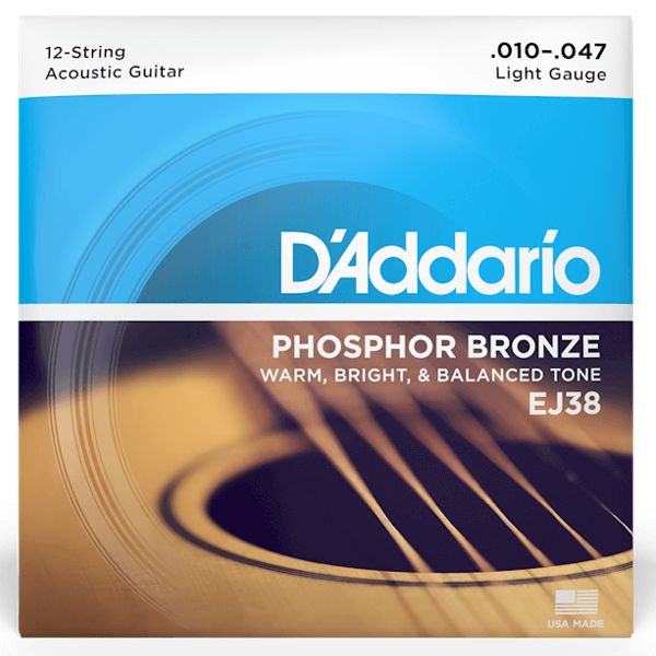D'Addario EJ38 - Phosphor Bronze Light 12-String Acoustic Strings