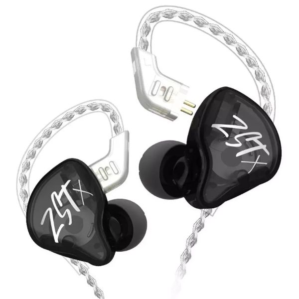 KZ ZSTX Dual Driver In Ear Monitor Earphones - Black