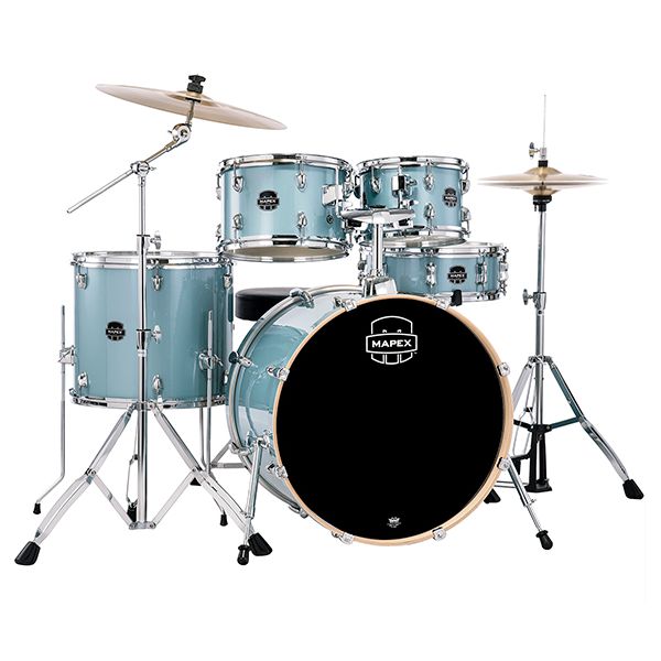 Mapex Venus 5-piece Rock Complete Drum Set - Aqua Blue Sparkle