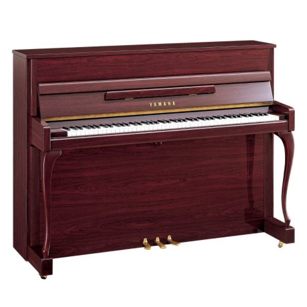 Yamaha JX113CP Acoustic Upright Piano - Polished Mahogany with Chippendale Cabinet