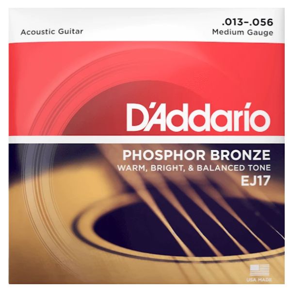 D'Addario EJ17 Phosphor Bronze Acoustic Guitar Strings - .013-.056 Medium
