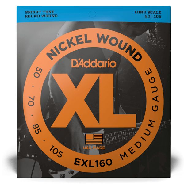 D'Addario EXL160 Medium Nickel Wound Long Scale Bass Strings - .050-.105