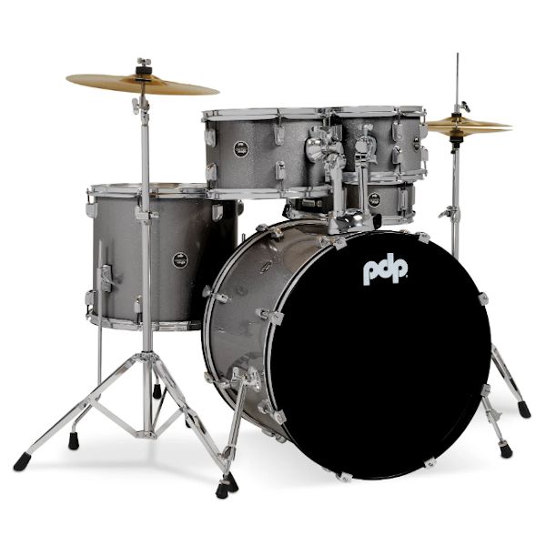 PDP Center Stage PDCE2215KTSS 5-piece Drum Set with Cymbals - Silver Sparkle