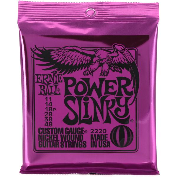 Ernie Ball 2220 Power Slinky Nickel Wound Electric Guitar Strings - .011-.048
