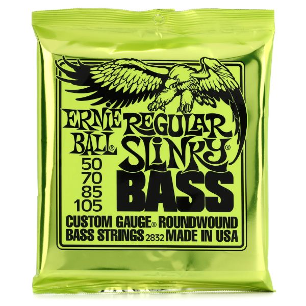 Ernie Ball 2832 Regular Slinky Nickel Wound Electric Bass Guitar Strings - .050-.105