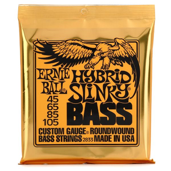 Ernie Ball 2833 Hybrid Slinky Nickel Wound Electric Bass Guitar Strings - .045-.105