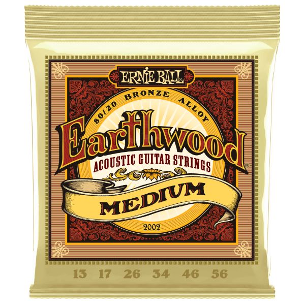 Ernie Ball 2002 Earthwood 80/20 Bronze Acoustic Guitar Strings - .013-.056 Medium