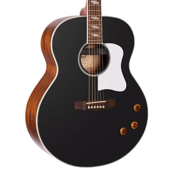 Cort CJ-Retro Acoustic Electric Guitar - Vintage Black Matte