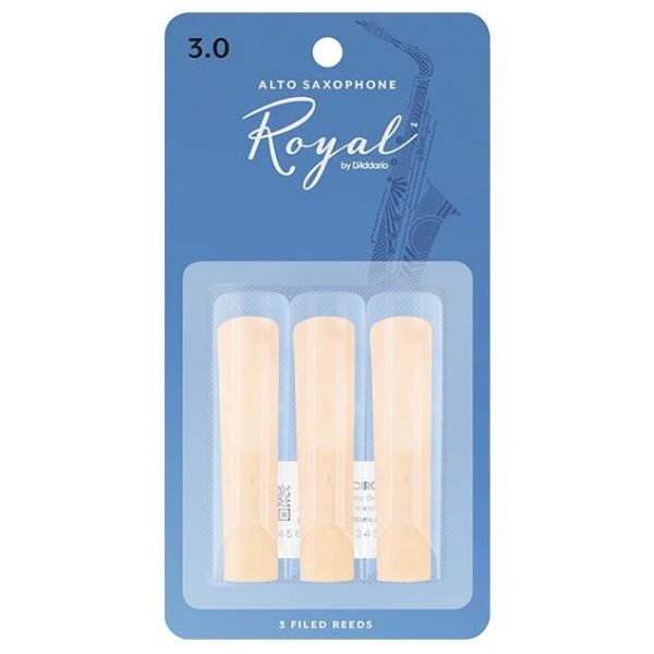 D'Addario Rico Royal Alto Saxophone Reeds - 3 (3-pack)