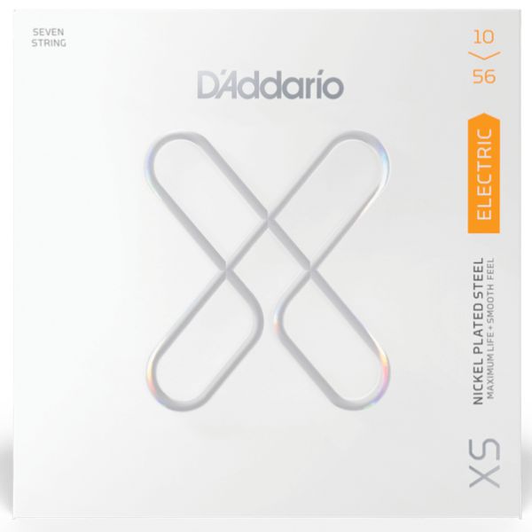 D'Addario XSE1056 XS Nickel-plated Steel Coated Electric Guitar Strings - .010-.056 7-String Regular