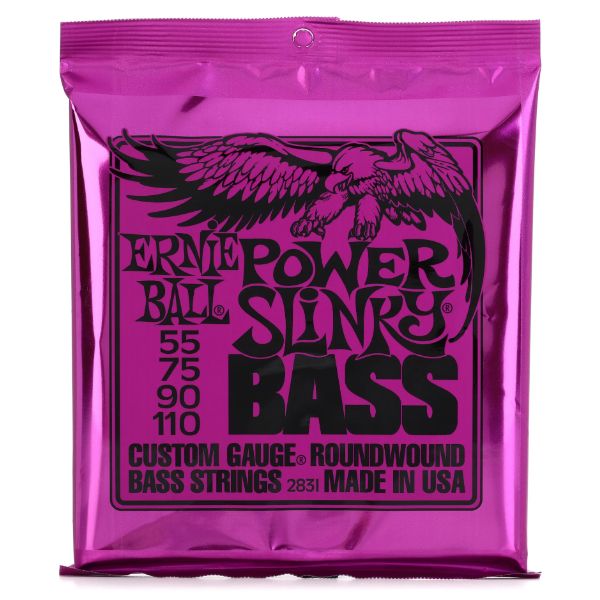 Ernie Ball 2831 Power Slinky Nickel Wound Electric Bass Guitar Strings - .055-.110