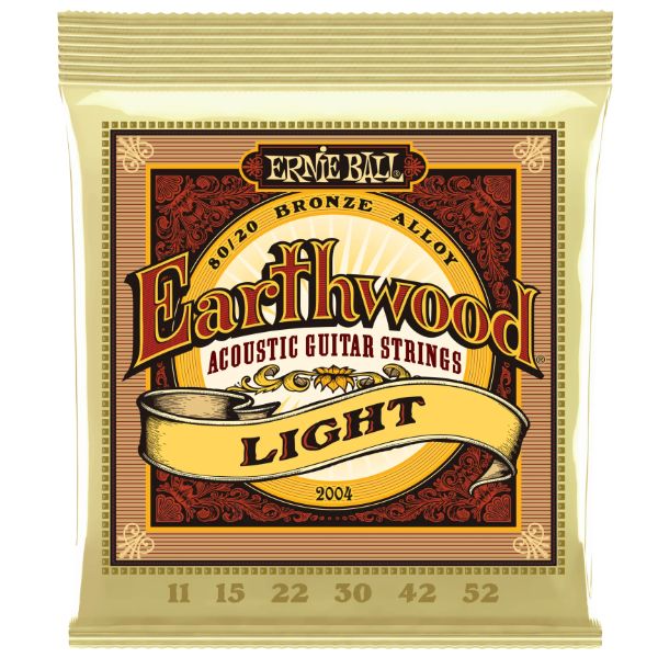 Ernie Ball 2004 Earthwood 80/20 Bronze Acoustic Guitar Strings - .011-.052 Light