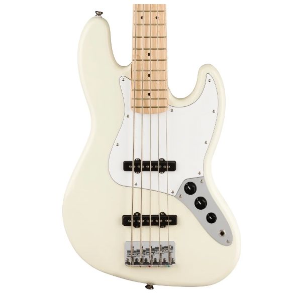 Fender Squier Affinity Series Jazz Bass V - Olympic White with Maple Fingerboard