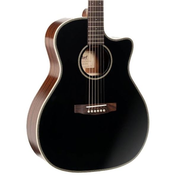 Cort Essence ES-GA4 Acoustic Electric Guitar - Black Top Semi-Gloss