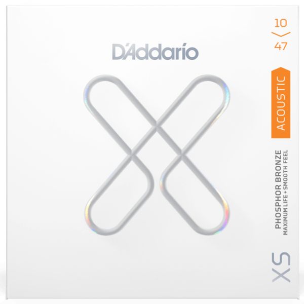 D'Addario XSAPB1047 XS Phosphor Bronze Coated Acoustic Guitar Strings - .010-.047 Extra Light