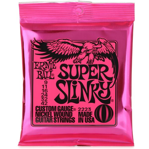 Ernie Ball 2223 Super Slinky Nickel Wound Electric Guitar Strings - .009-.042