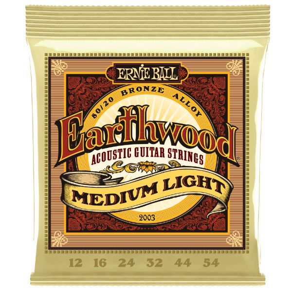 Ernie Ball 2003 Earthwood 80/20 Bronze Acoustic Guitar Strings - .012-.054 Medium Light