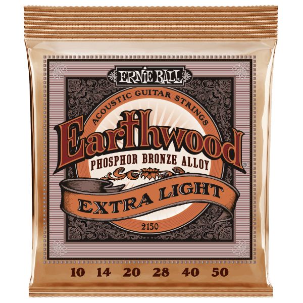 Ernie Ball 2150 Earthwood Phosphor Bronze Acoustic Guitar Strings - .010-.050 Extra Light