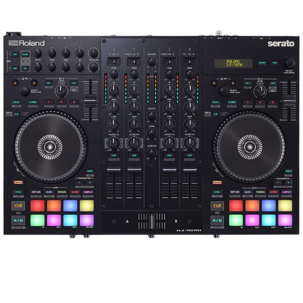 Roland DJ-707M 4-deck Serato DJ Pro Controller with Drum Machine and Vocal Transformer