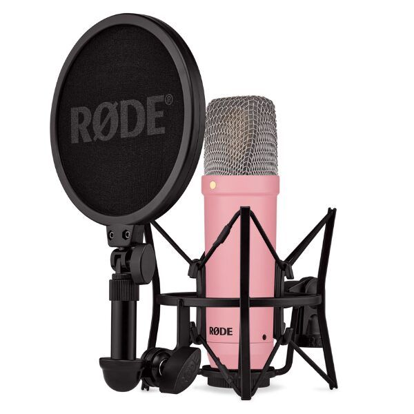 Rode NT1 Signature Series Condenser Microphone with SM6 Shockmount and Pop Filter - Pink