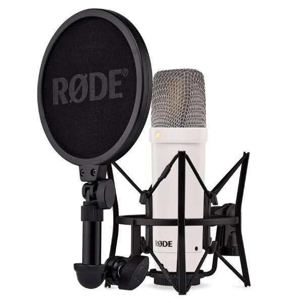 Rode NT1 Signature Series Condenser Microphone with SM6 Shockmount and Pop Filter - White
