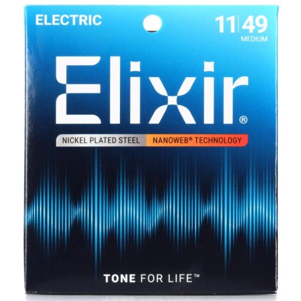 Elixir Strings 11-49 Nanoweb Medium Electric Guitar Strings