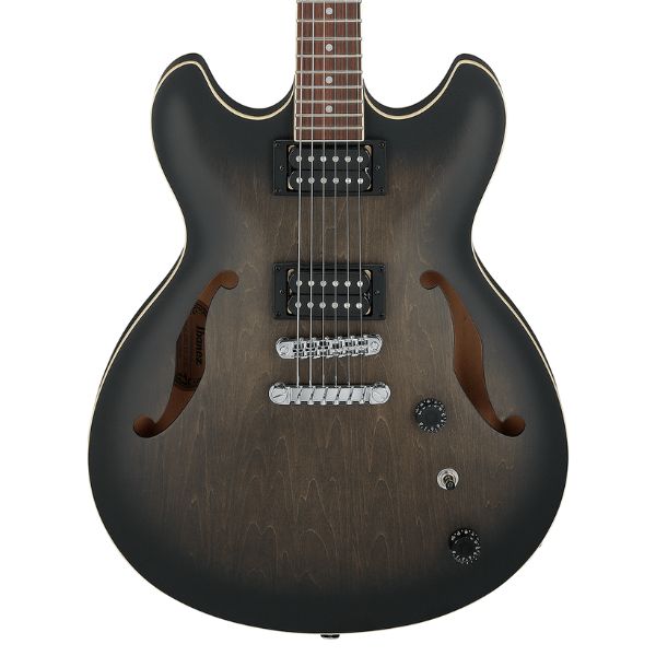 Ibanez Artcore AS53 Semi-Hollowbody Electric Guitar- Transparent Black Flat