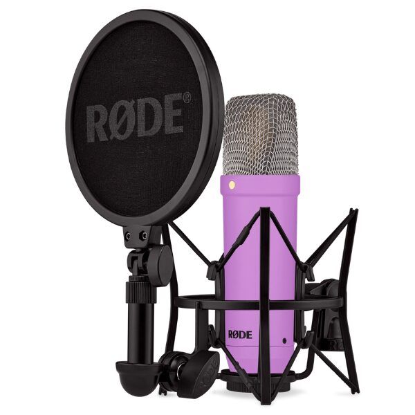 Rode NT1 Signature Series Condenser Microphone with SM6 Shockmount and Pop Filter - Purple