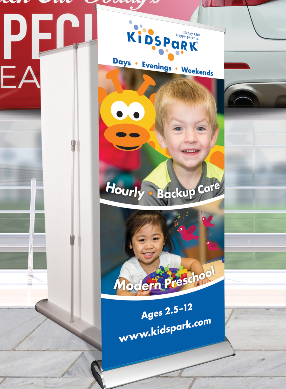 Deluxe Banner Stand w/ Full color banner installed