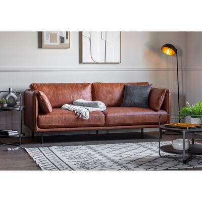 Wigmore Brown Leather Sofa