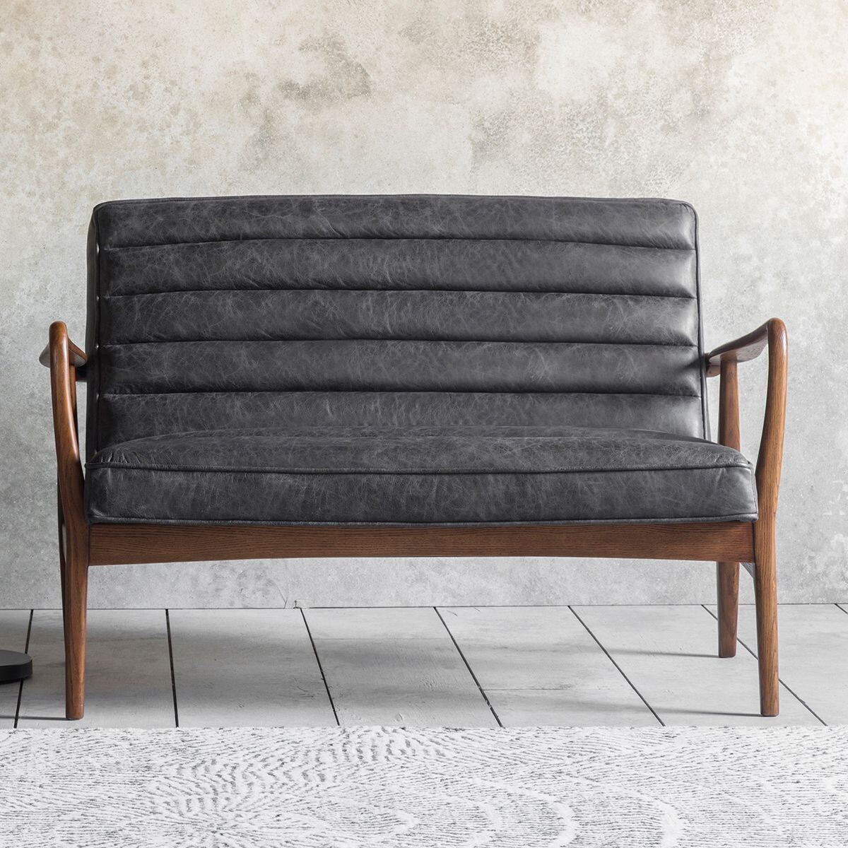 Gallery Direct Datsun 2 Seater Sofa, Colour: Antique Ebony
