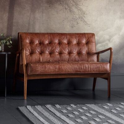 Humber 2 Seater Sofa - Vintage Brown Leather
