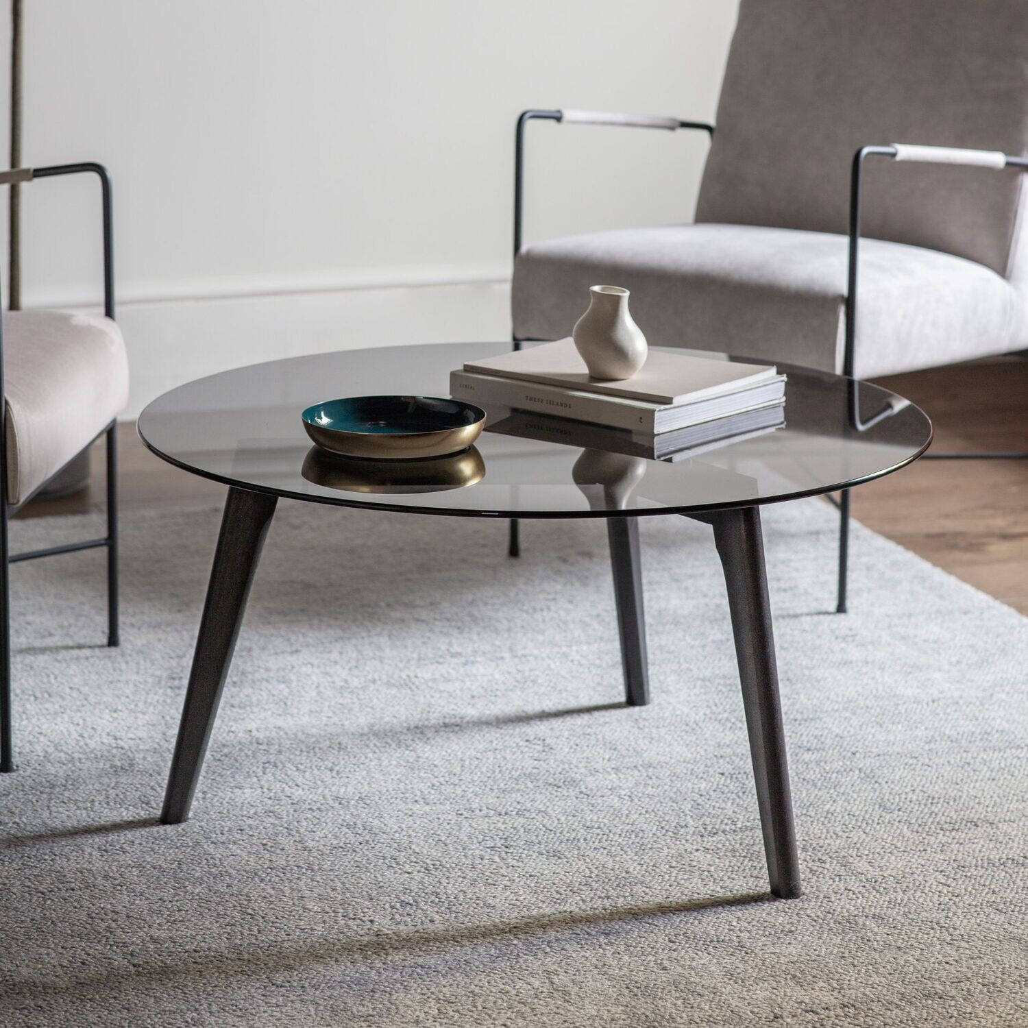 Gallery Direct Blair Coffee Table, Colour: Black/ Smoked Glass