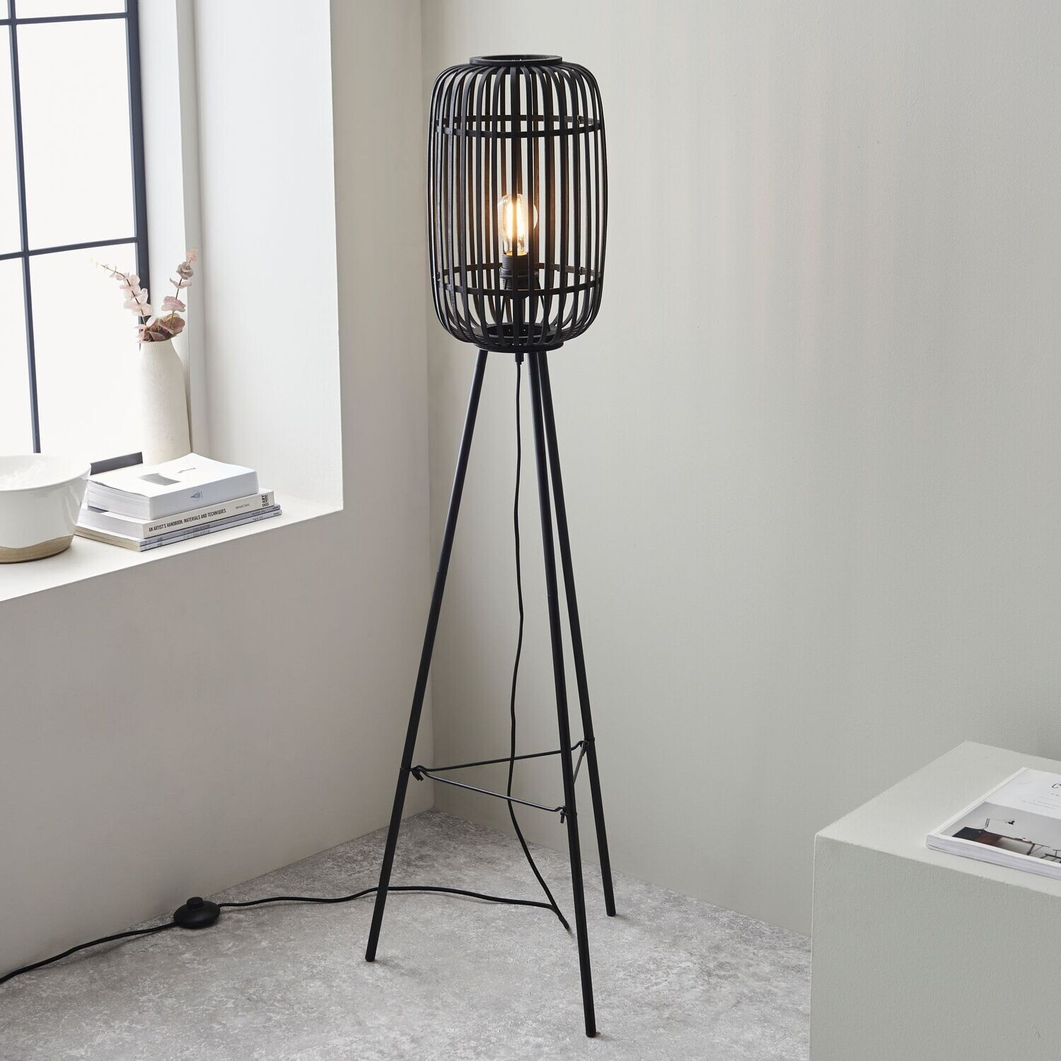 Gallery Direct Mathias Lamp, Colour: Dark Bamboo