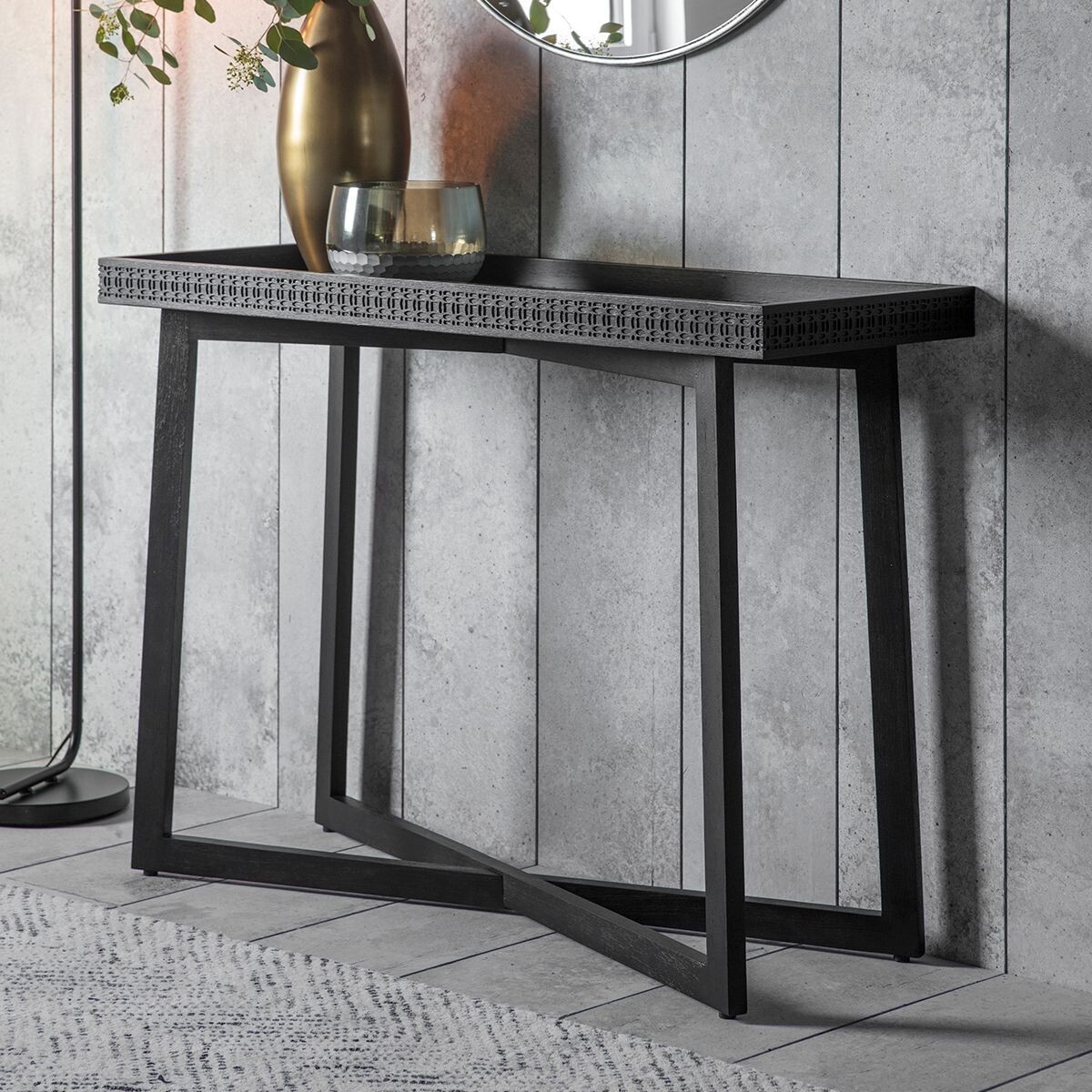 Gallery Direct Boho Boutique Console Table, Colour: Black