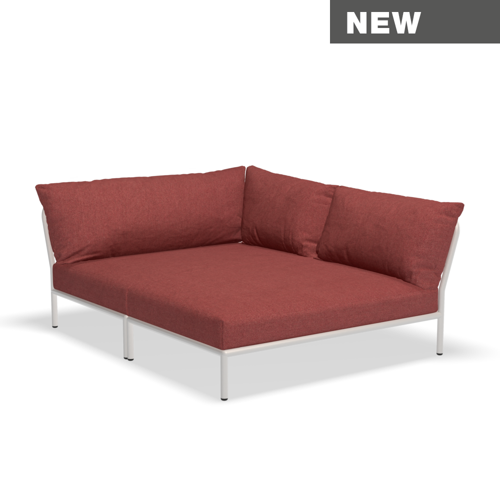 HOUE Level 2 Cozy Corner - Right, Frame Colour: Muted White, Cushion Colour: Scarlet