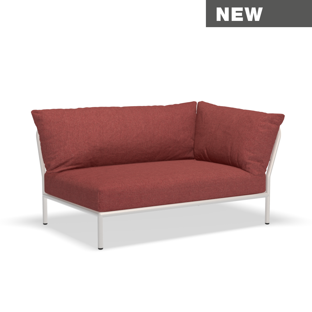 HOUE Level 2 Corner - Right, Frame Colour: Muted White, Cushion Colour: Scarlet