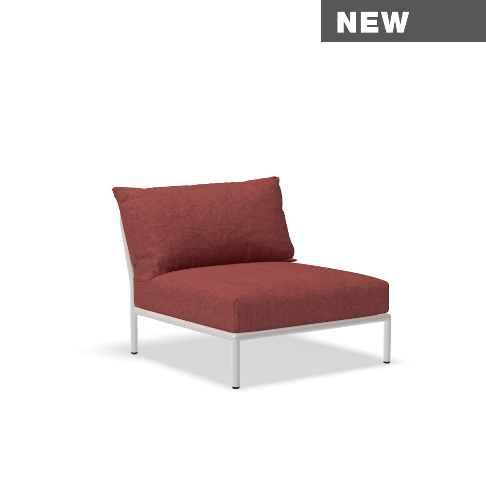 HOUE Level 2 Chair, Frame Colour: Muted White, Cushion Colour: Scarlet