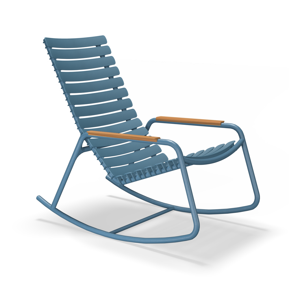 HOUE Reclips Rocking Chair with Bamboo Armrests, Colour: Sky Blue