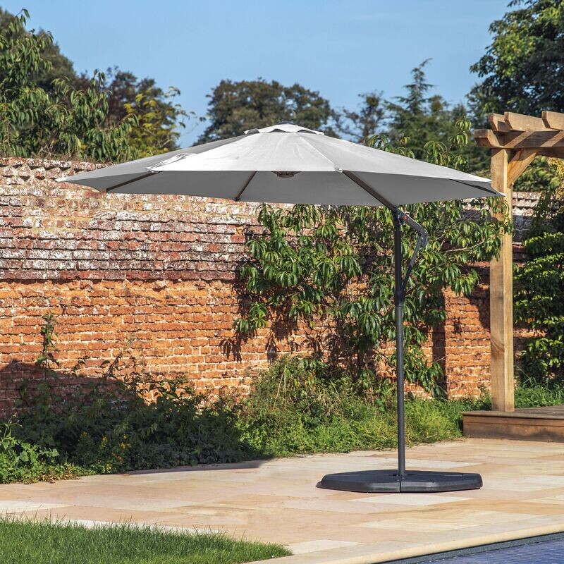 Gallery Direct Vazzano 3m Cantilever Parasol, Colour: Grey