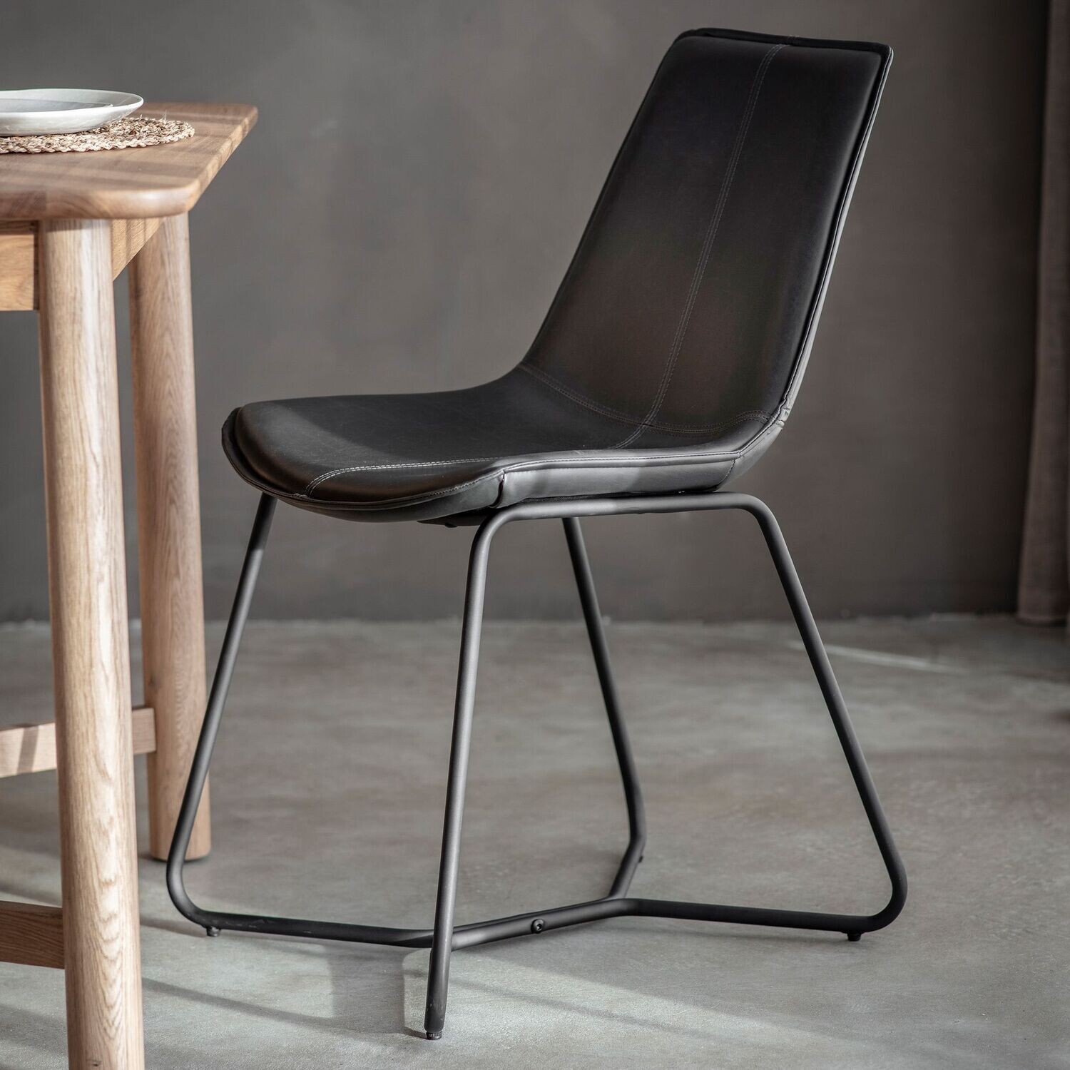 Gallery Direct Hawking Dining Chair (Pair), Colour: Charcoal